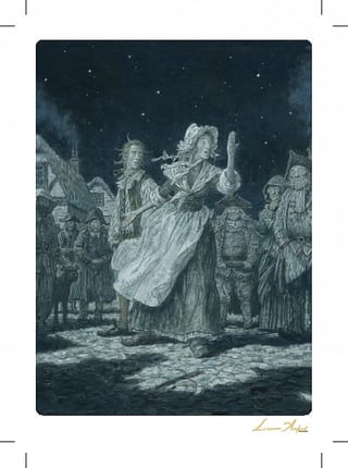 Открытка. Остров сокровищ. Джим с матерью в окружении жителей деревни